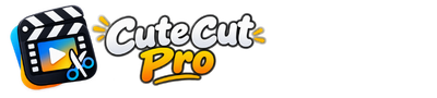 Cute Cut Pro logo with video editing icon